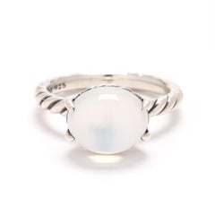 David Yurman Moonstone Ring, Sterling Silver, Ring Size 8.25