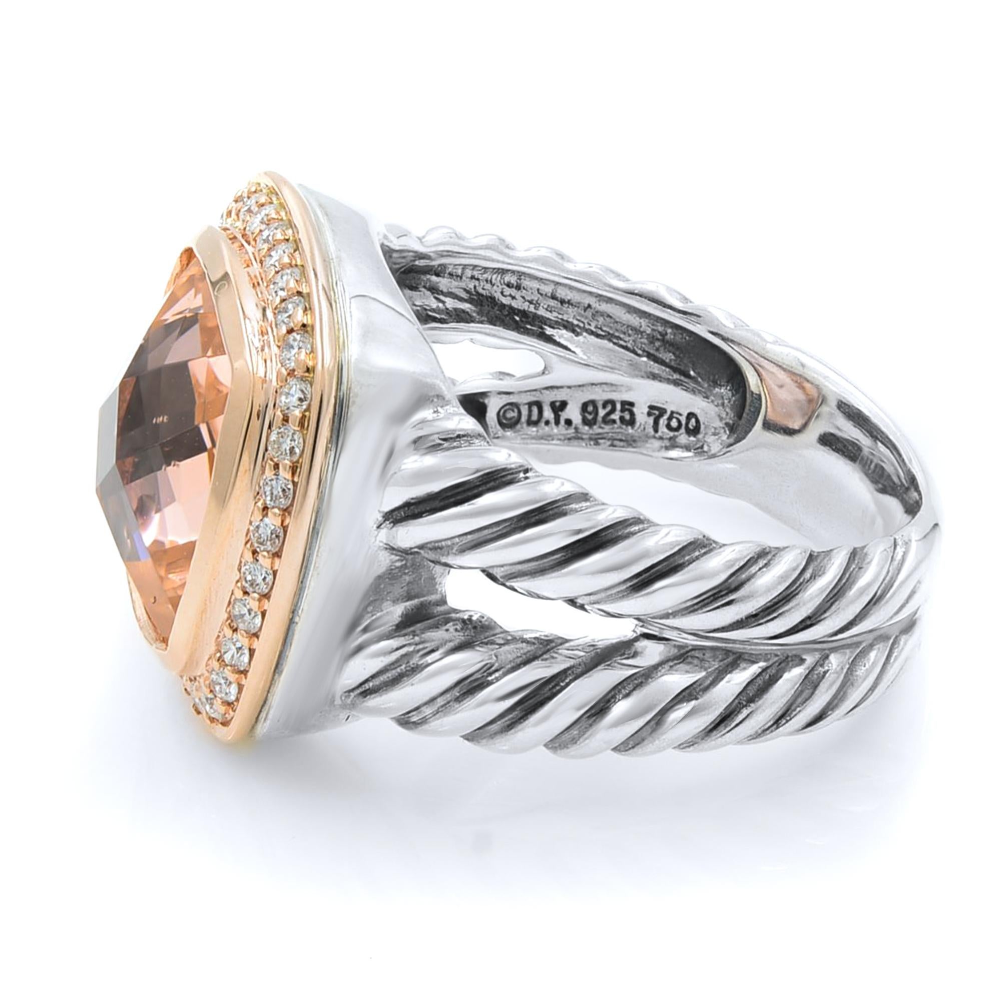 Modern David Yurman Morganite Albion Diamond Ring