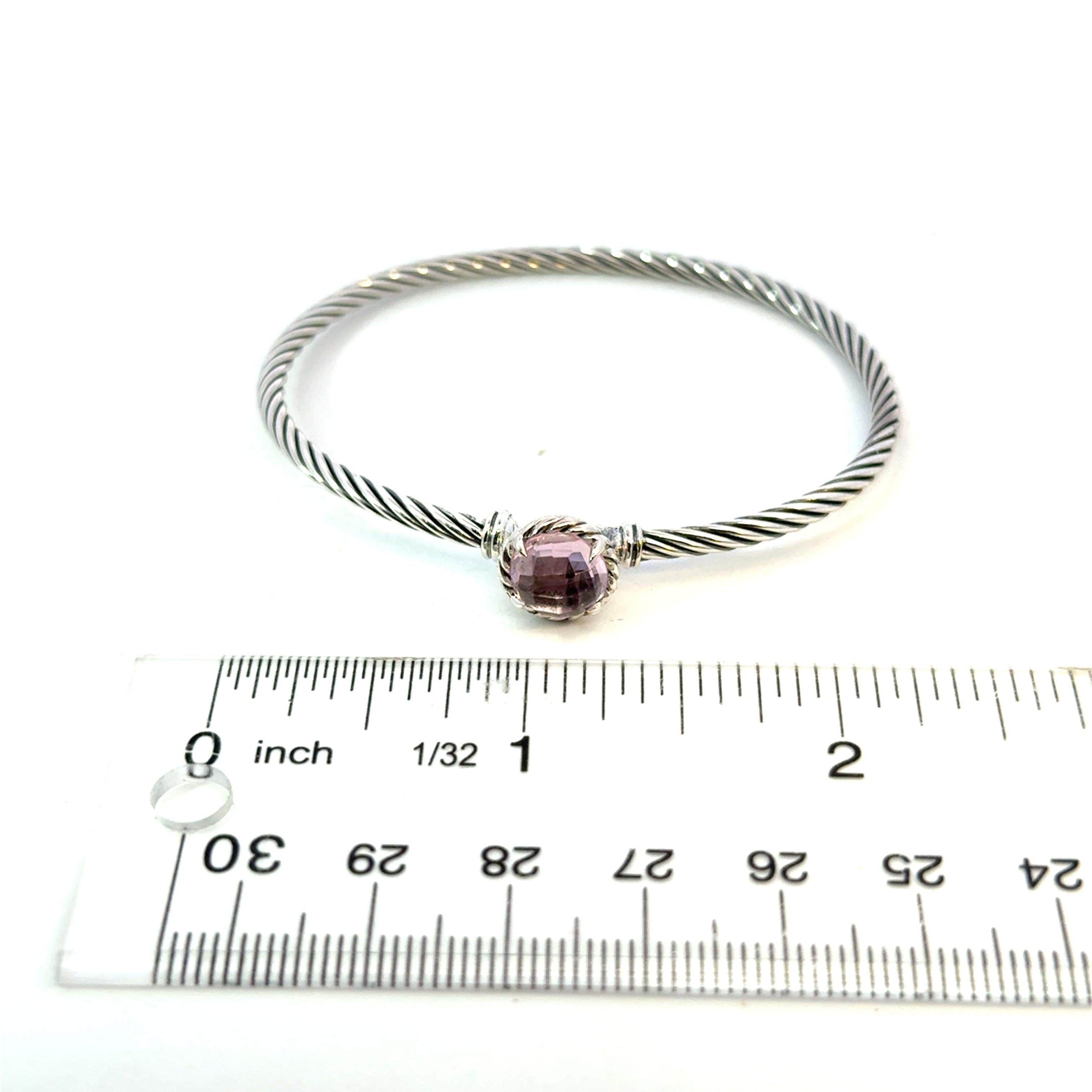 Donna David Yurman Morganite Cuff Bracelet Size M 7.5