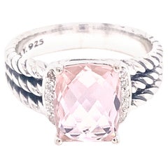David Yurman Morganite & Diamond Wheaton Ring, .08ctw Diamonds