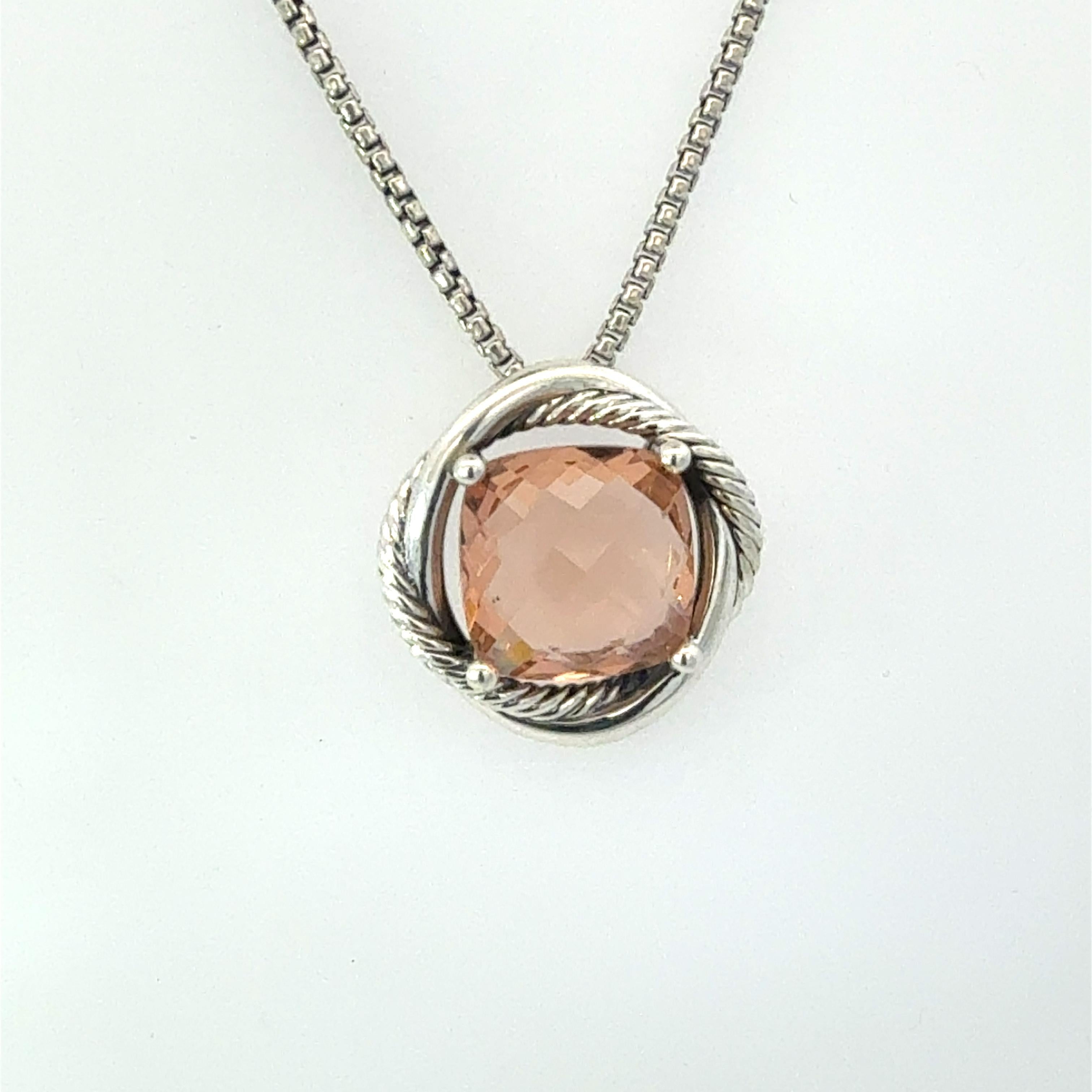 David Yurman Morganite Infinity Necklace 18