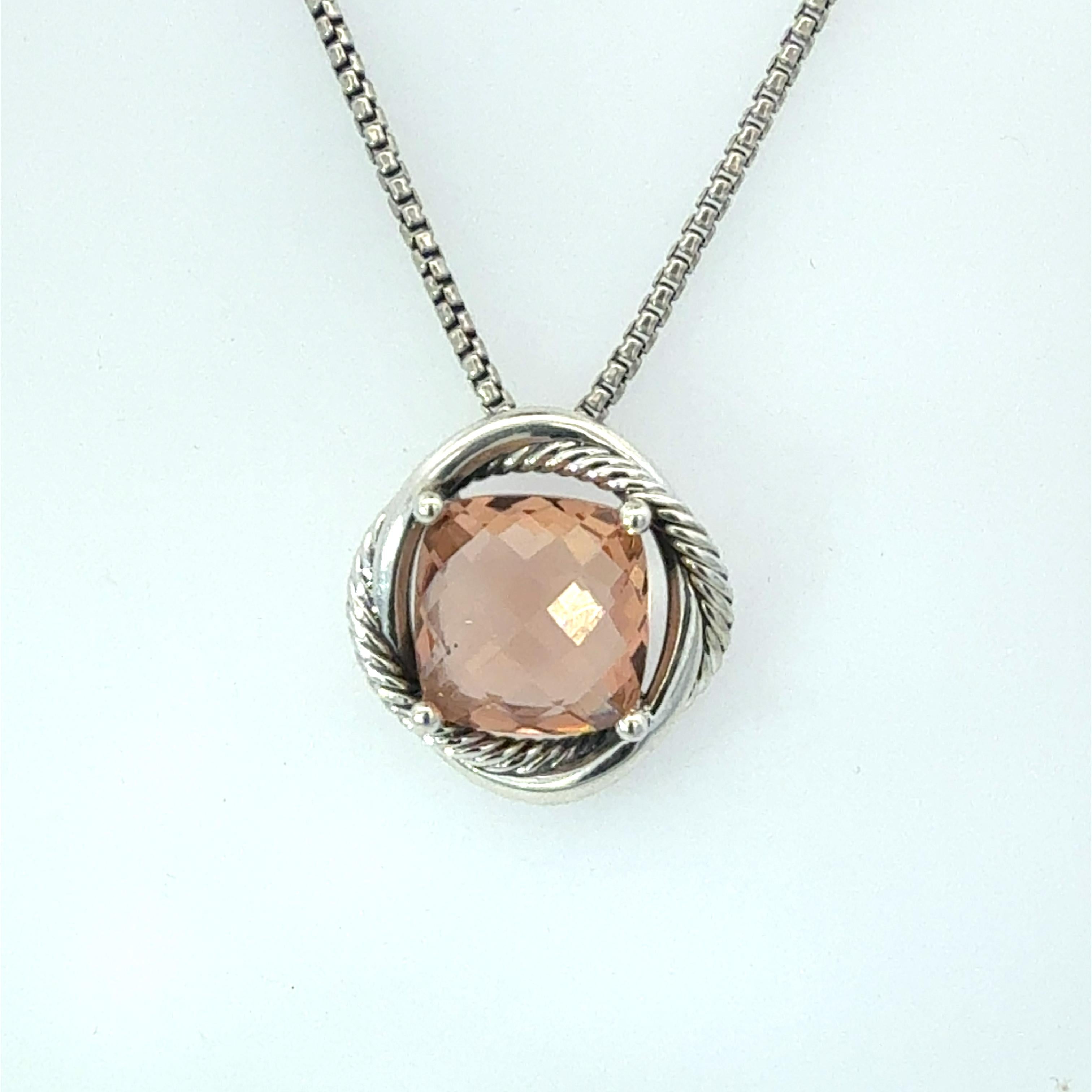 David Yurman Morganite Infinity Necklace 18