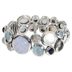David Yurman Mosaic Mixed Gemstones Bracelet in Sterling Silver 0.20 Ctw Diamond