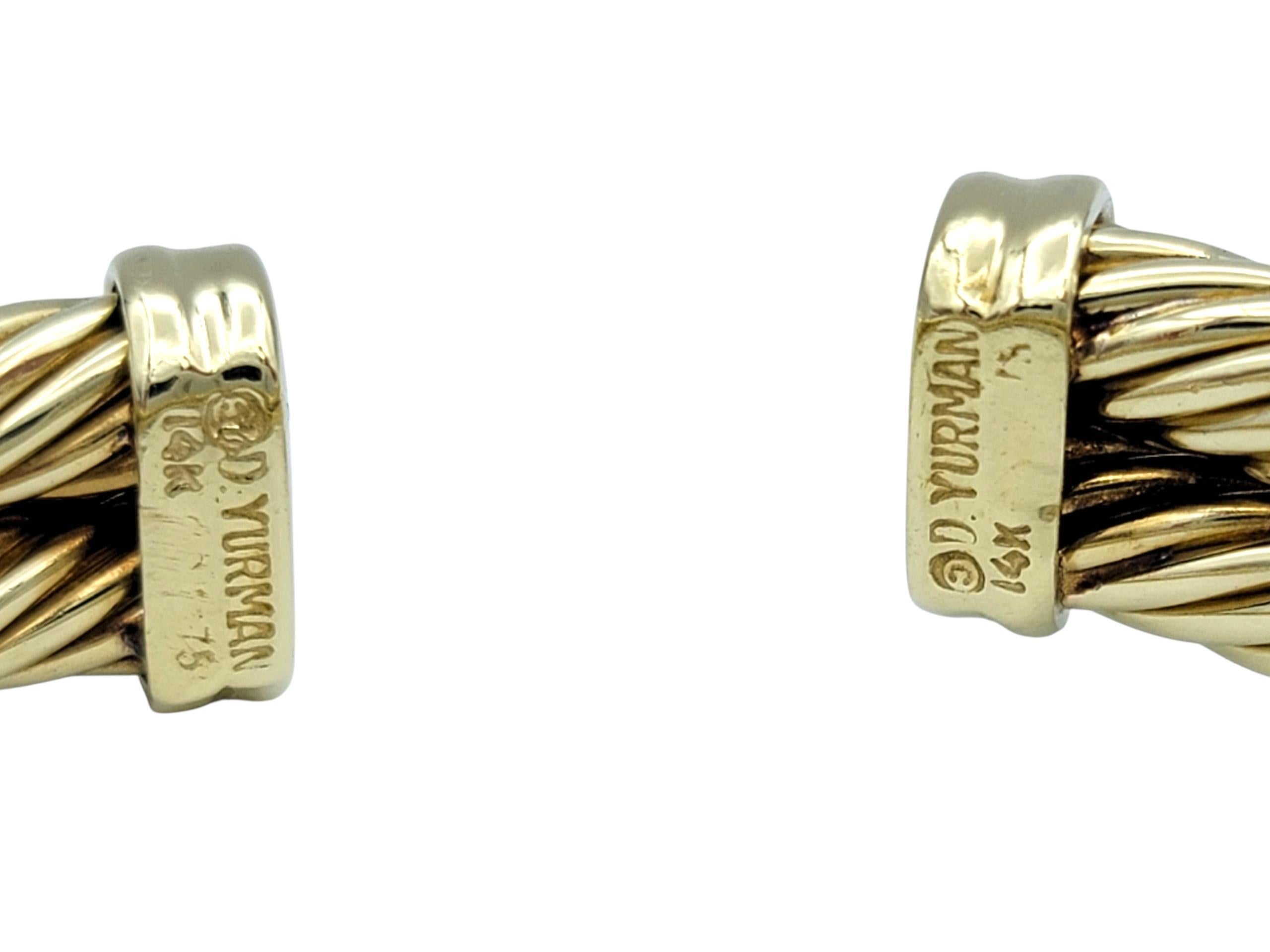 David Yurman Bracelet manchette en nacre et diamants en or jaune 14K Bon état - En vente à Scottsdale, AZ