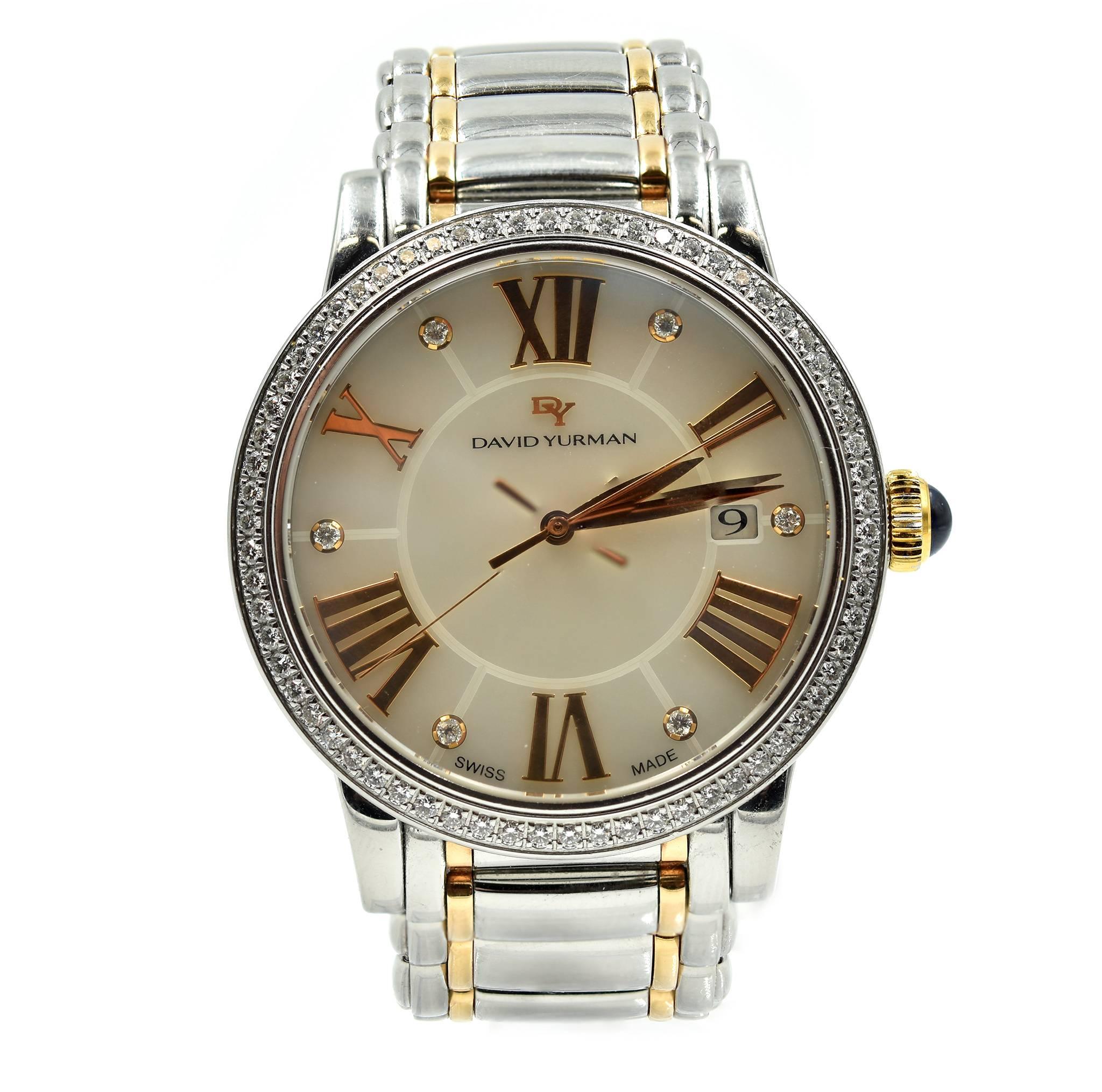 David Yurman Rose Gold Diamond Mother-of-Pearl Quartz Wristwatch Ref T716-M