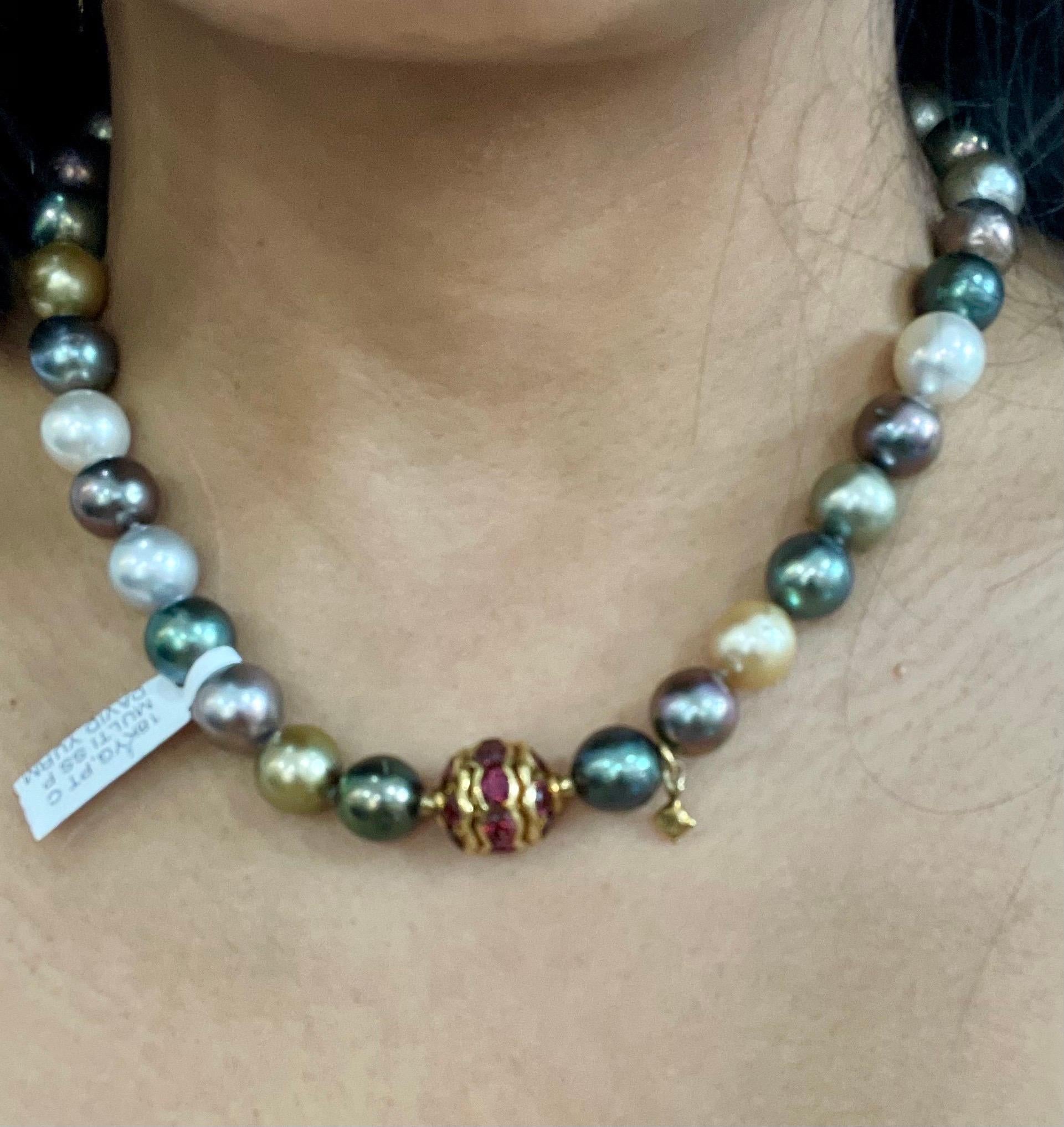 Women's David Yurman Multi-Color South Sea Pearl Limited Edition Strand Necklace For Sale