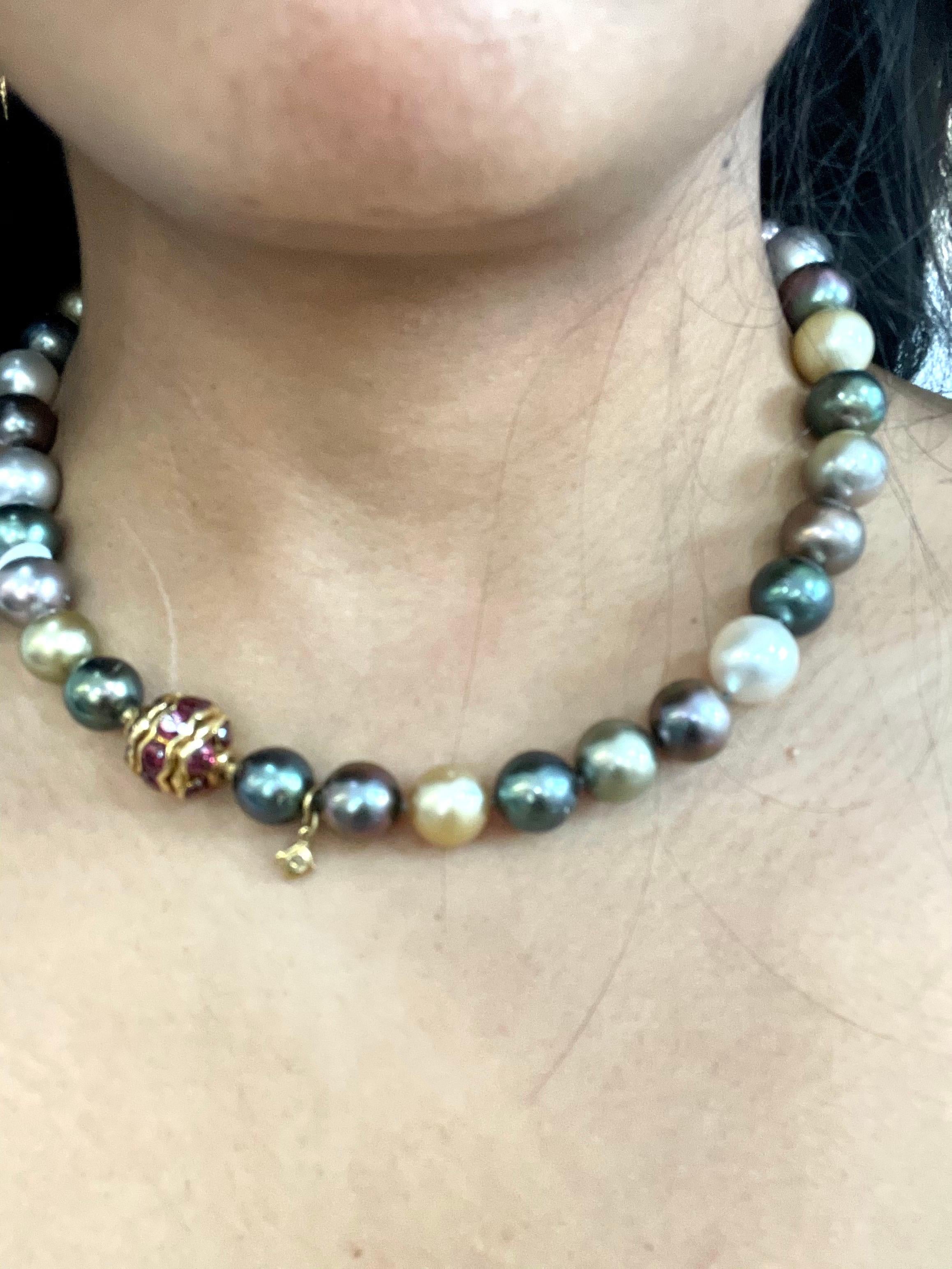 David Yurman Multi-Color South Sea Pearl Limited Edition Strand Necklace For Sale 1