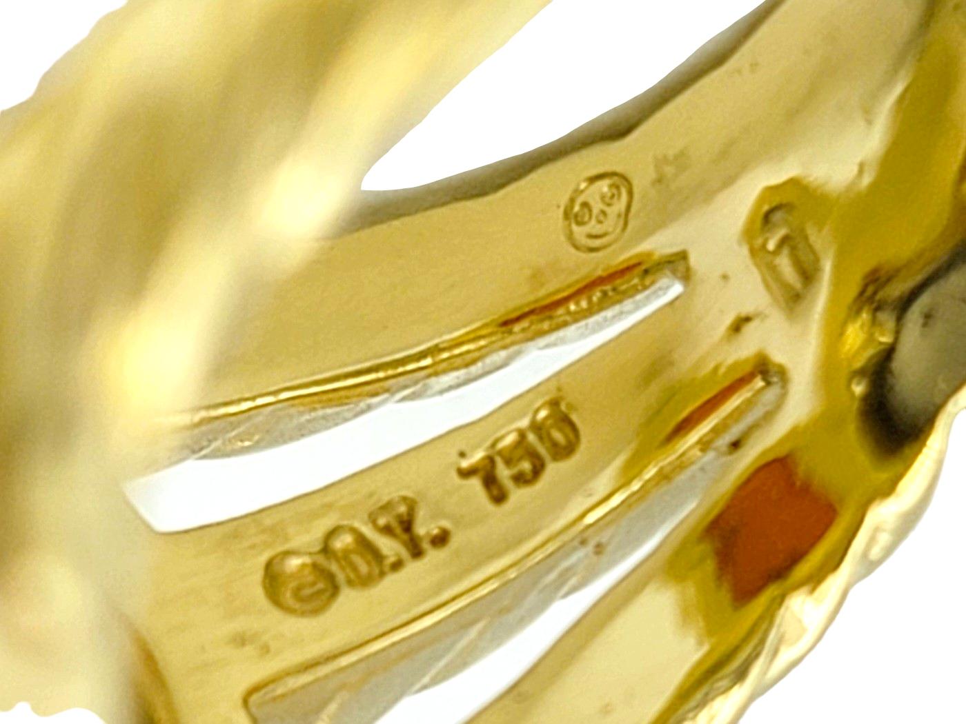 David Yurman Multi Gemstone Cabochon Mosaic Cocktail Ring 18 Karat Yellow Gold 2