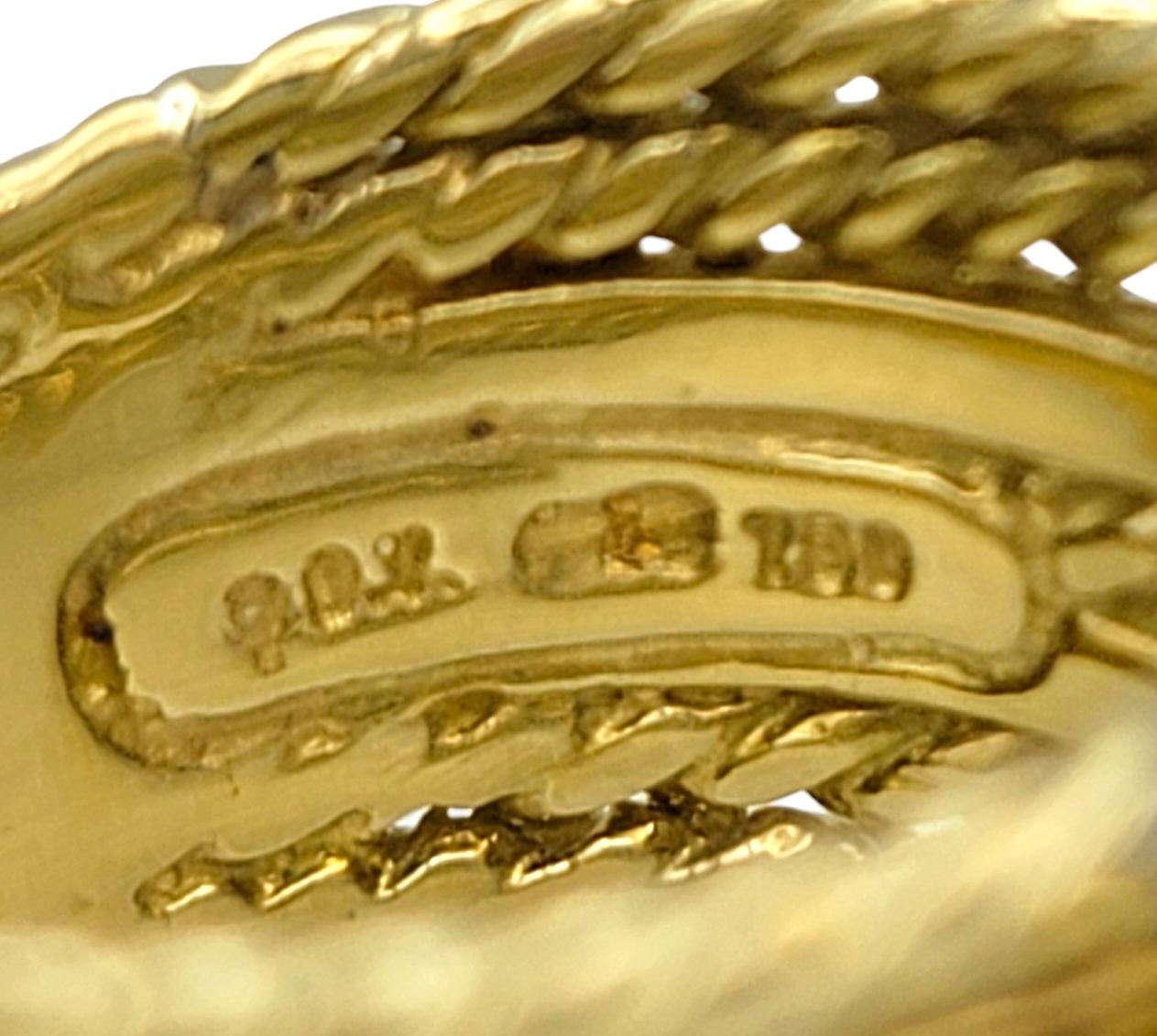 David Yurman Multi-Row Pavé Diamond 'X' Wide Band Ring in 18 Karat Yellow Gold In Good Condition In Scottsdale, AZ