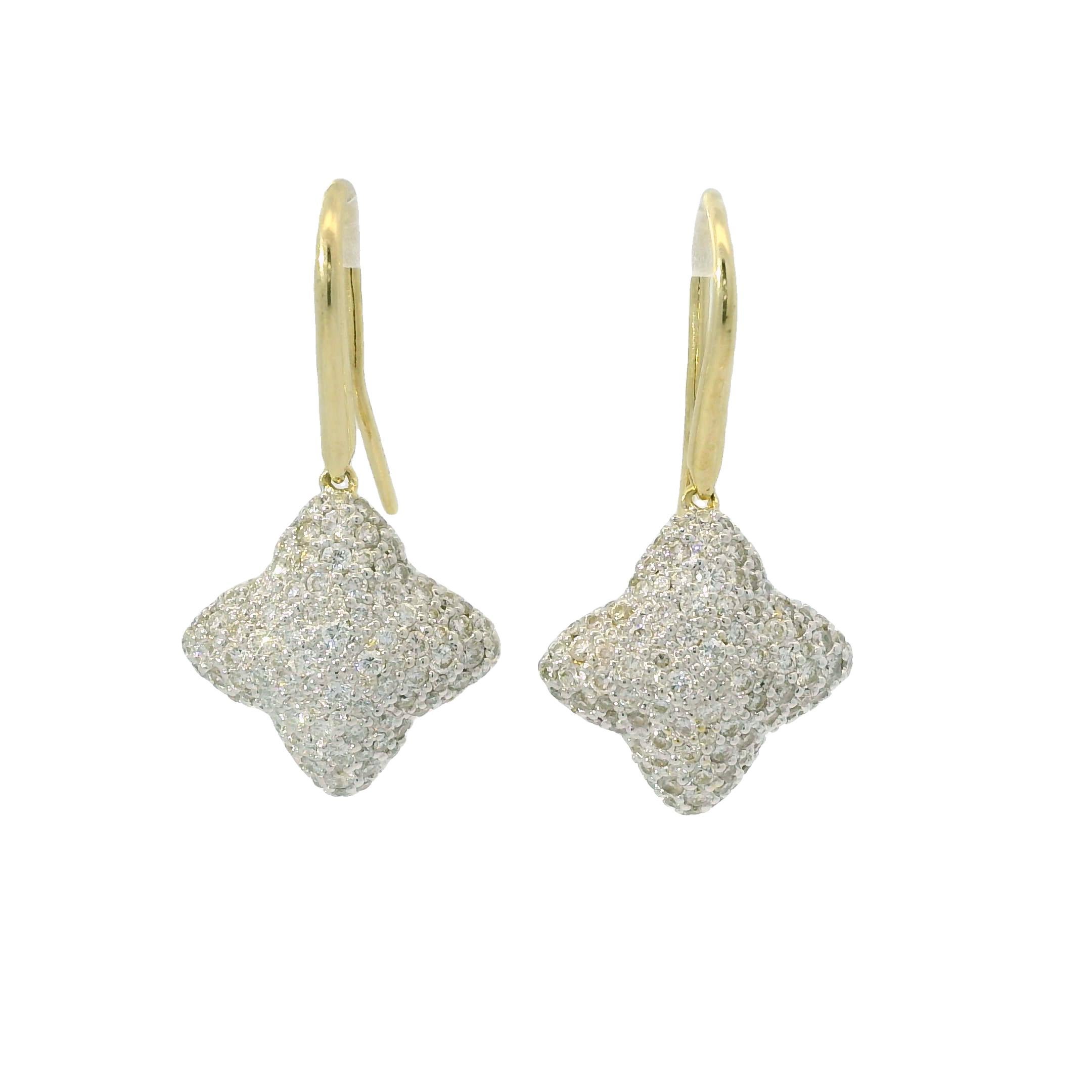David Yurman, boucles d'oreilles Quatrefoil en or 18 carats avec diamants naturels de 1,10 carat en vente 3
