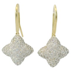 David Yurman Natural 1.10 Carat Diamond 18-Karat Quatrefoil Earrings In Stock