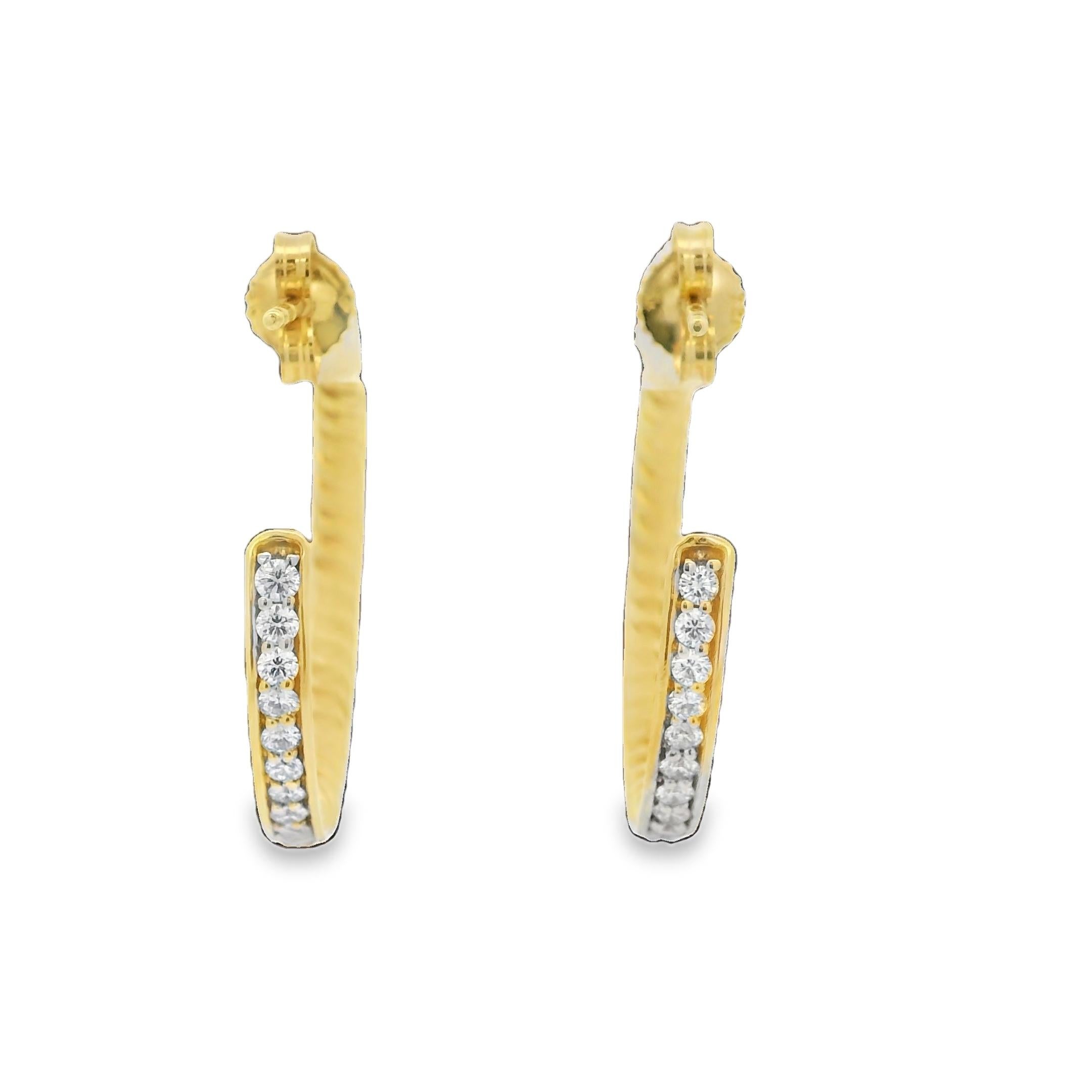 David Yurman Natürlicher Diamant 18-Karat Reif Ohrringe Vorrätig (Rundschliff) im Angebot