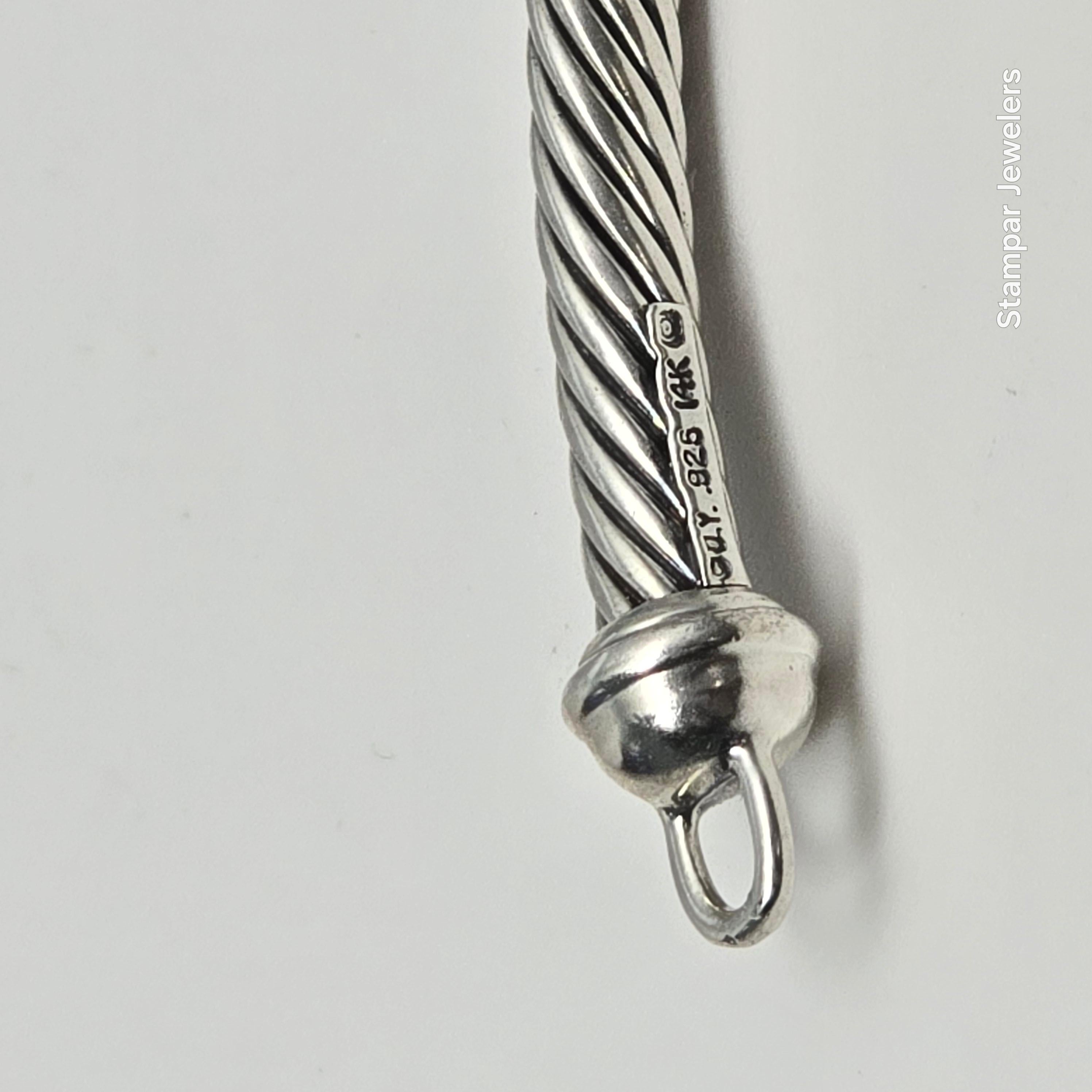 Taille princesse David Yurman collier en argent et or 14KT collier chocker étonnant en vente