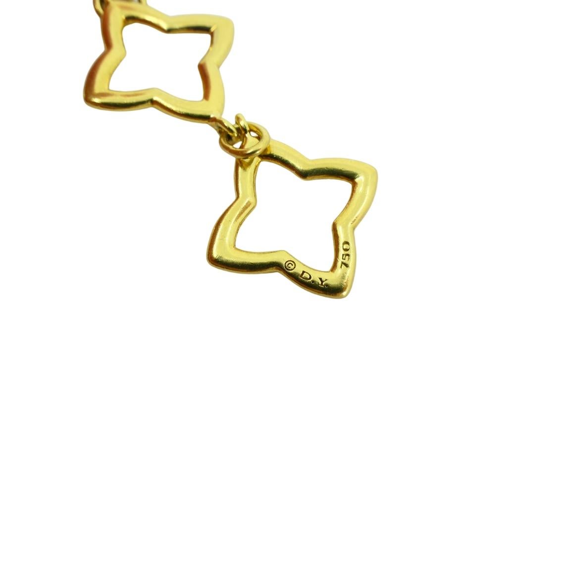 David Yurman Necklace Two-Tone Gold Diamond Quatrefoil Motif For Sale 1