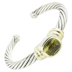 David Yurman Noblesse 14 Karat Gold Sterling Silver Lemon Citrine Bracelet