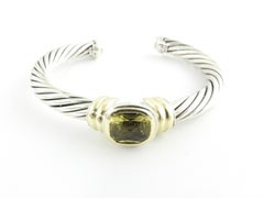 David Yurman Noblesse 14 Karat Gold Sterling Silver Lemon Citrine Bracelet