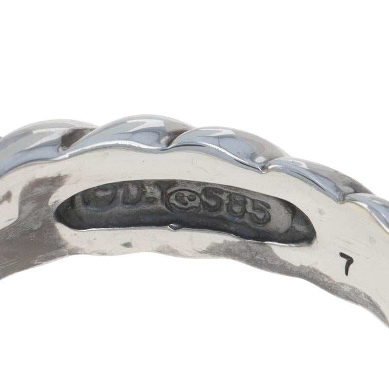 David Yurman Noblesse Blauer Chalzedon Solitär Ring Sterling 925 Gelbgold 18k im Angebot 2