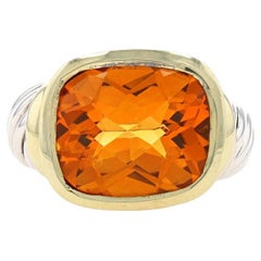 David Yurman Noblesse Citrine Ring - Sterling 925 & Yellow Gold 14k Size 7 1/2