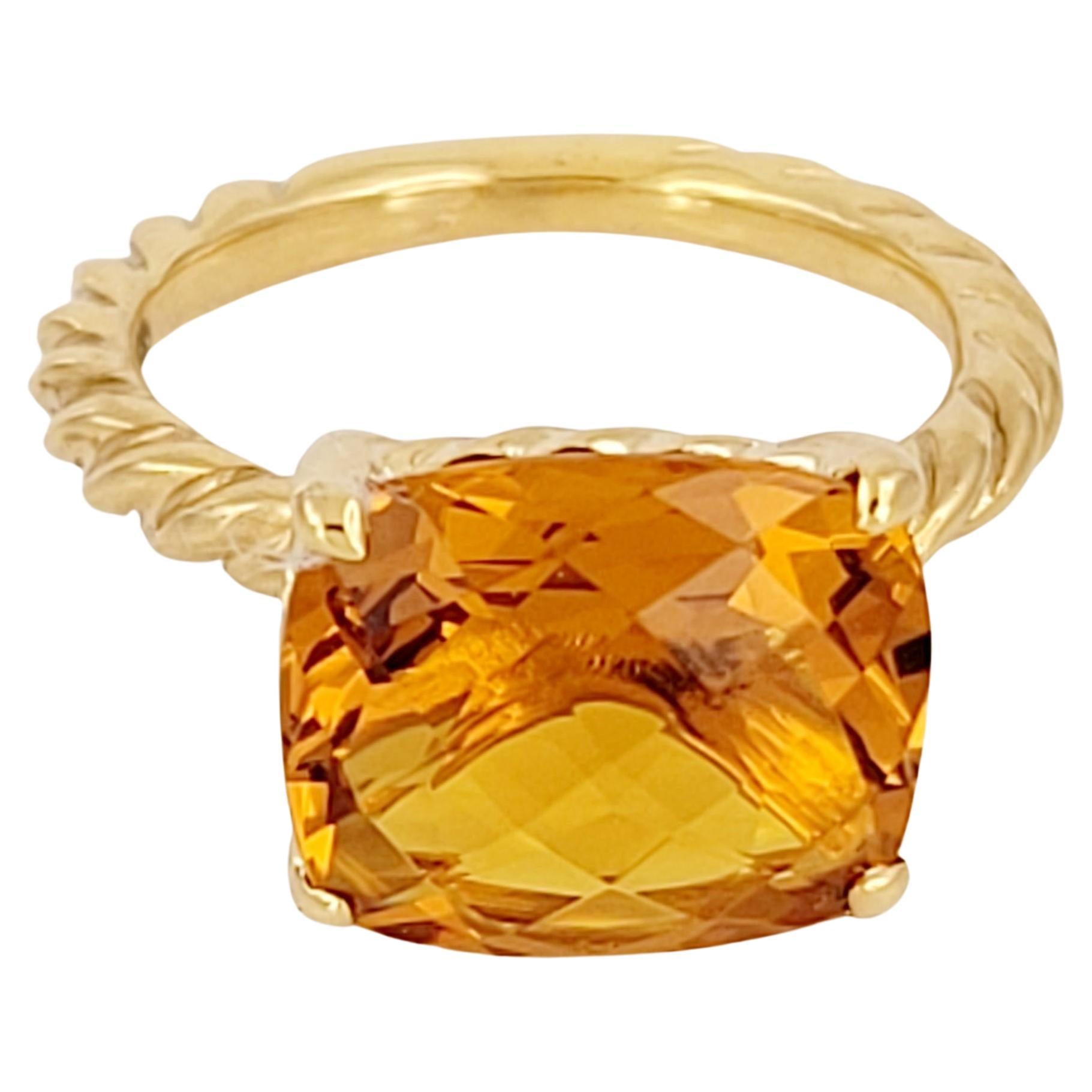 David Yurman Noblesse Collection Ring in 18K Yellow Gold 11.5mm For Sale