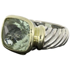 David Yurman Noblesse Cushion Cut Large Prasiolite 'Green Amethyst' Ring