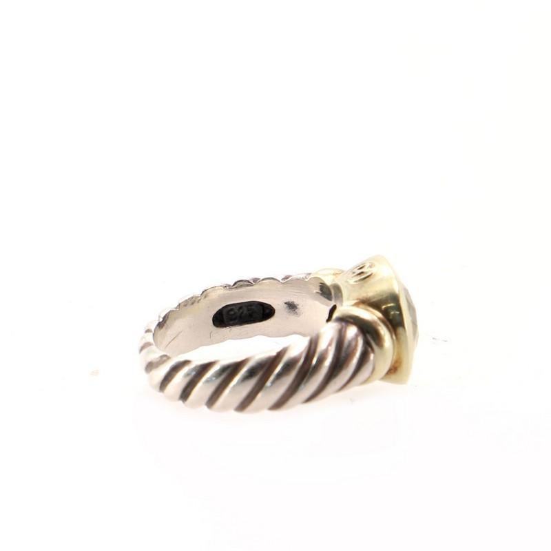 David Yurman Noblesse Ring Sterling Silver with 14K Yellow Gold and Citrine In Good Condition In New York, NY