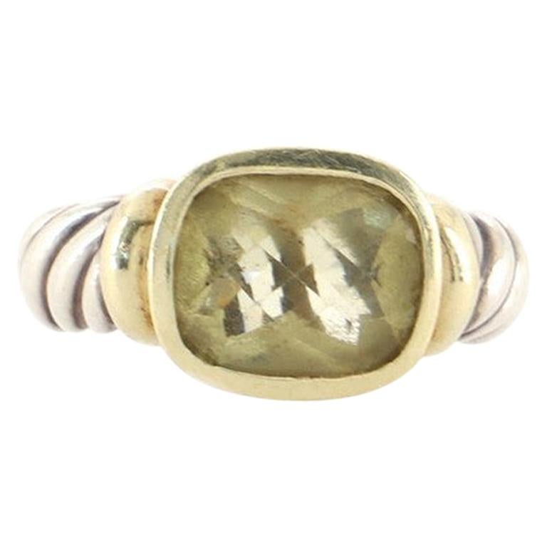 David Yurman Noblesse Ring Sterling Silver with 14K Yellow Gold and Citrine