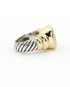 David Yurman Noblesse Sterling Silver/14KYG Diamond Ring - Size 5