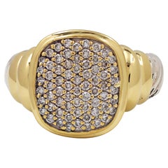 David Yurman 'Noblesse' Sterling Silver, Gold, and Diamond Ring