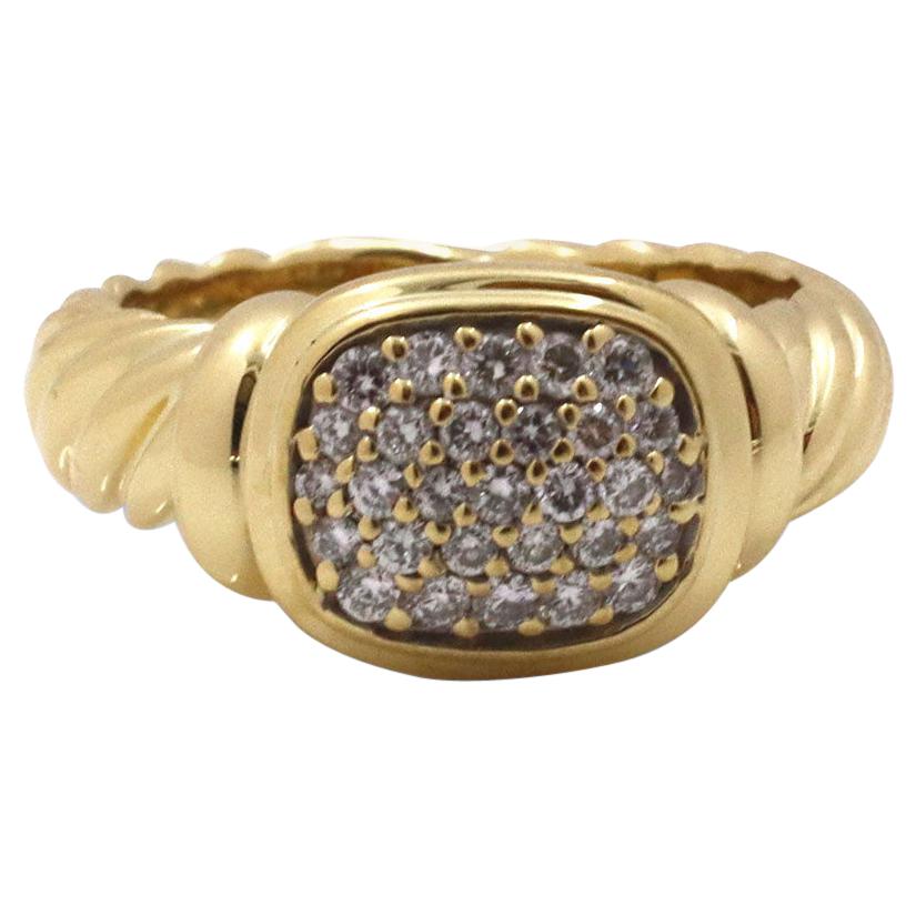 David Yurman Noblesse Yellow Gold and Diamond Ring