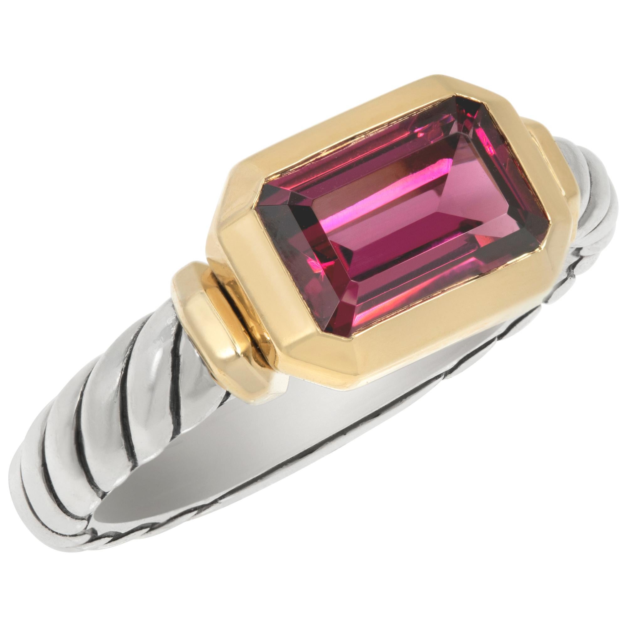 David Yurman Novella 18k & sterling silver ring In Excellent Condition In Surfside, FL