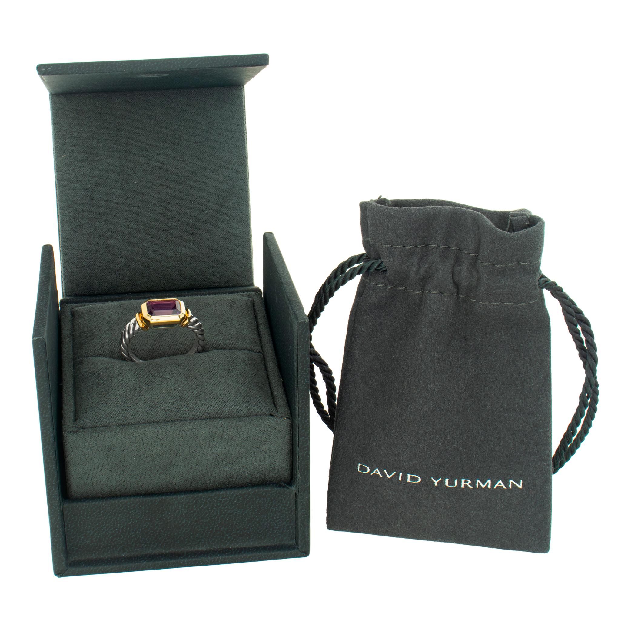 David Yurman Novella amethyst 18k & sterling silver ring For Sale 1