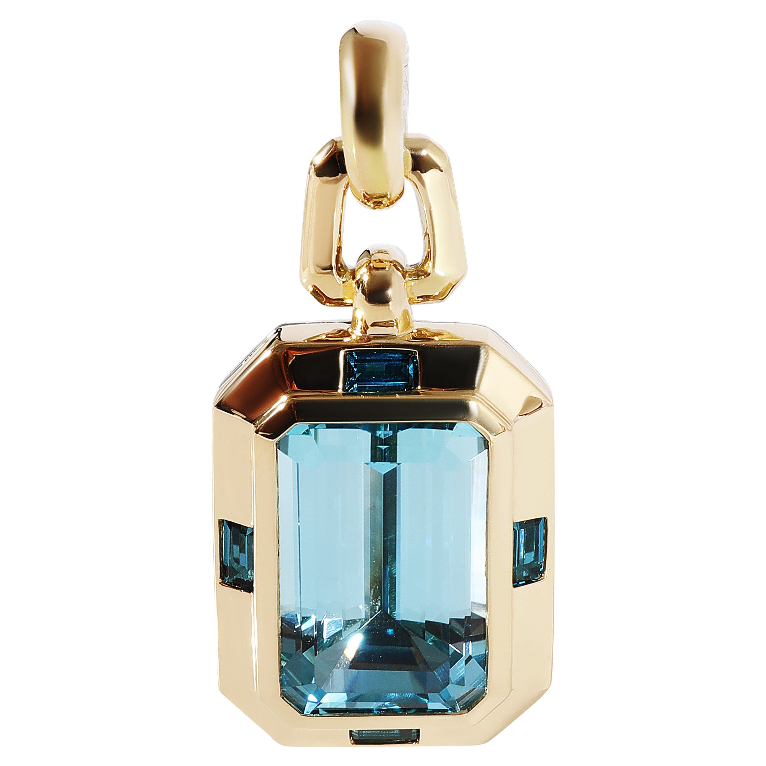 David Yurman Novella Blue Topaz Pendant in 18K Yellow Gold/SS