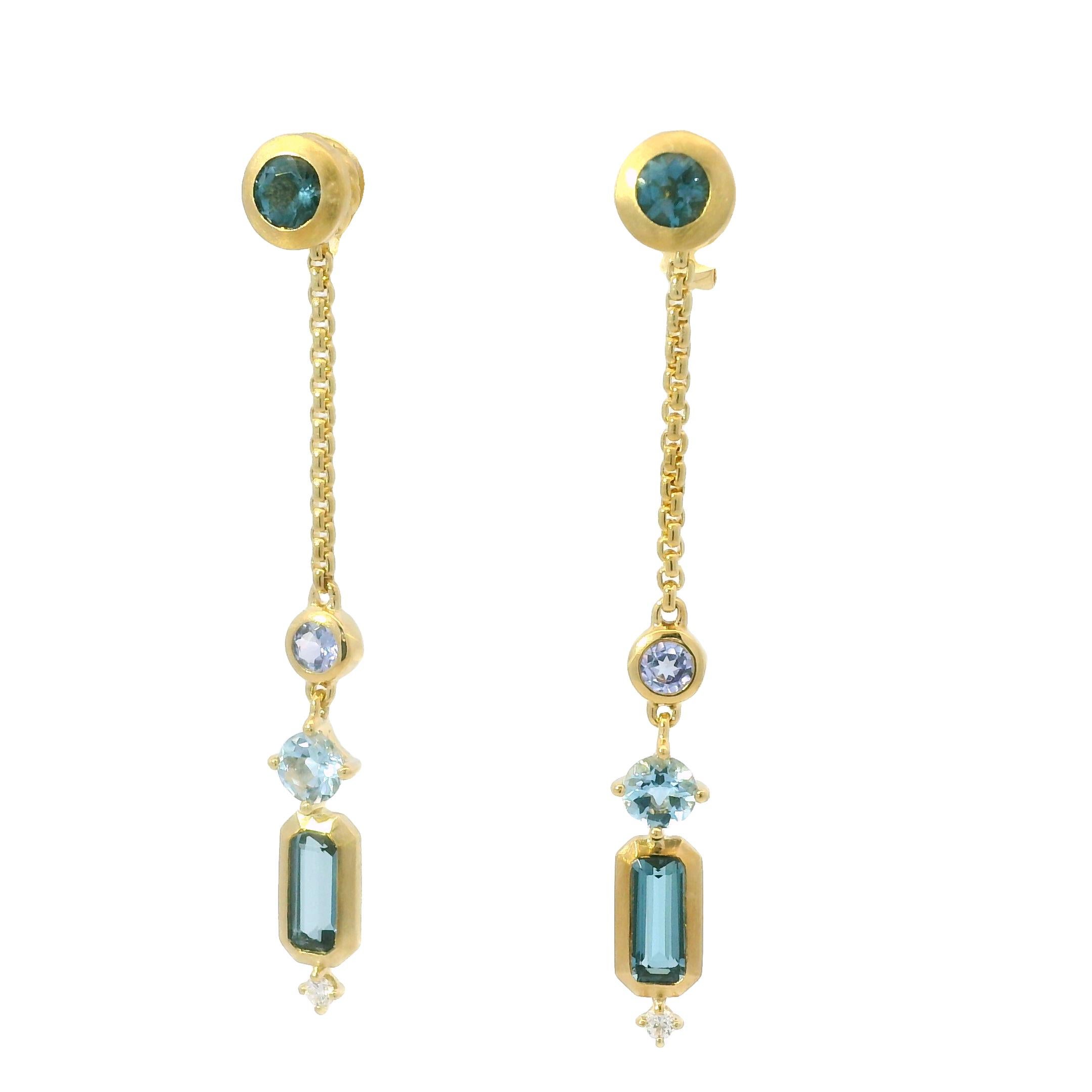 David Yurman Novella - Orecchini a goccia con pietre e diamanti a 18 carati In magazzino in vendita 4