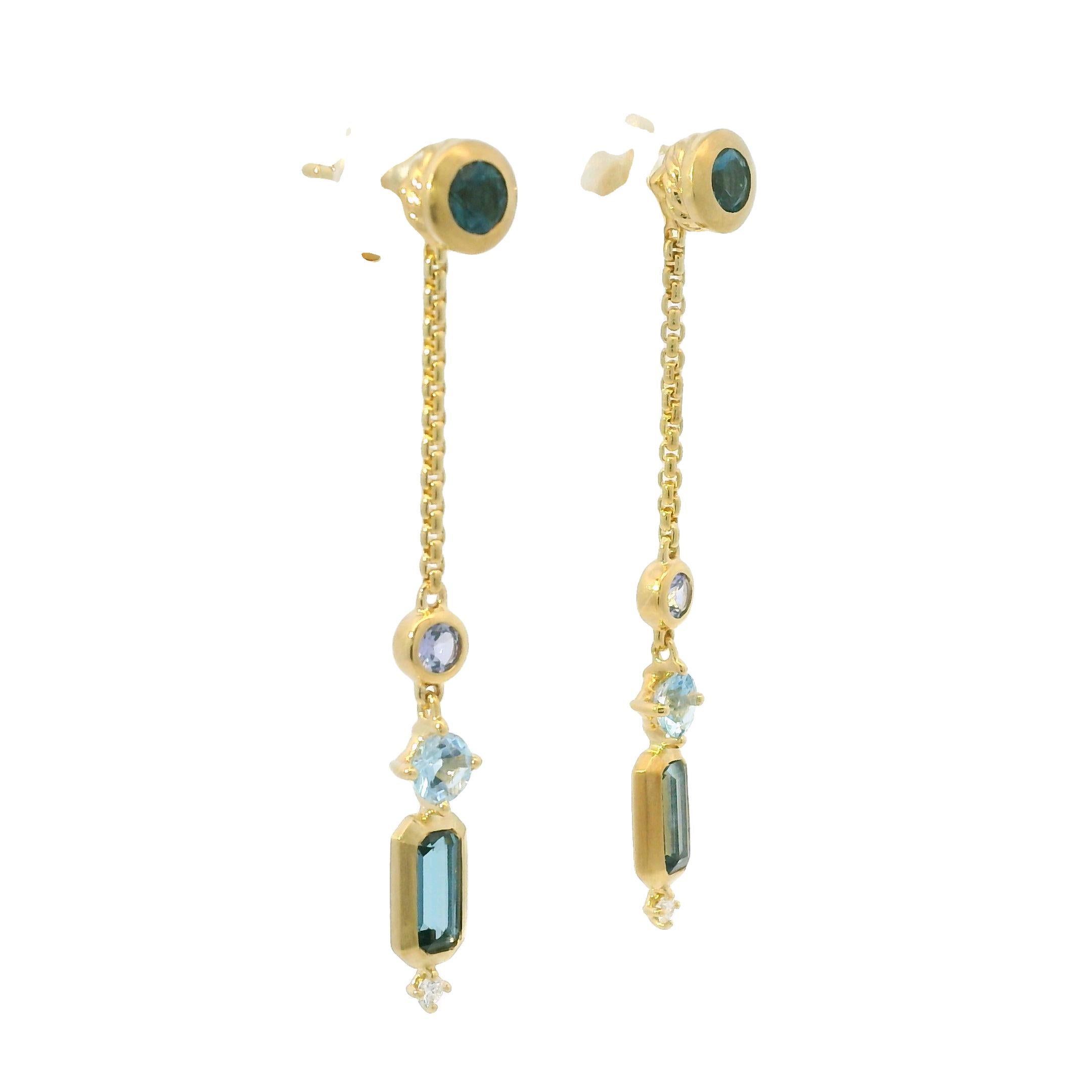 David Yurman Novella - Orecchini a goccia con pietre e diamanti a 18 carati In magazzino in vendita 2