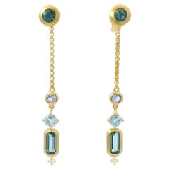 David Yurman Novella Pendientes de gota de 18 quilates con piedras preciosas y diamantes En Stock