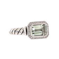 David Yurman Novella Statement Ring Sterling Silver with Prasiolite and D