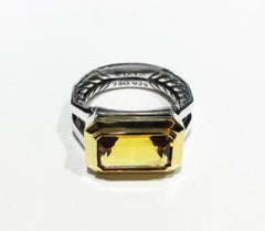 DAVID YURMAN Novella Statement Silver Ring With 18K Gold And Citrine