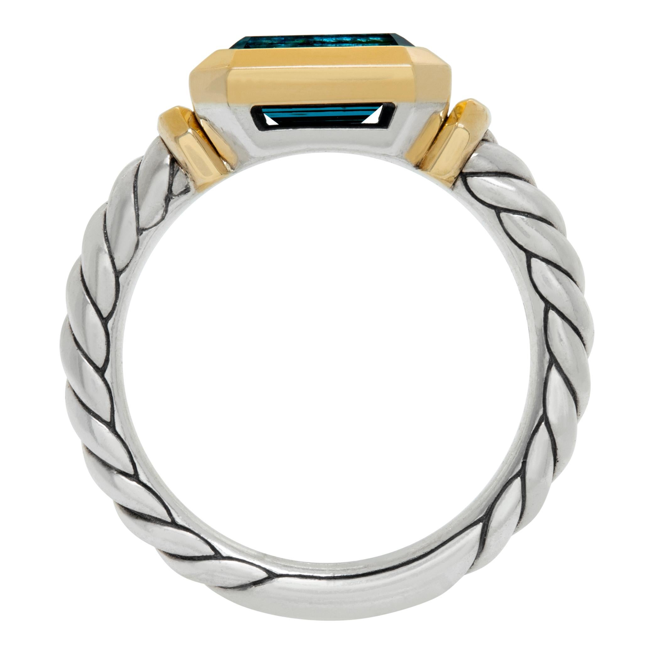 Women's or Men's David Yurman Novella topaz 18k & sterling silver ring