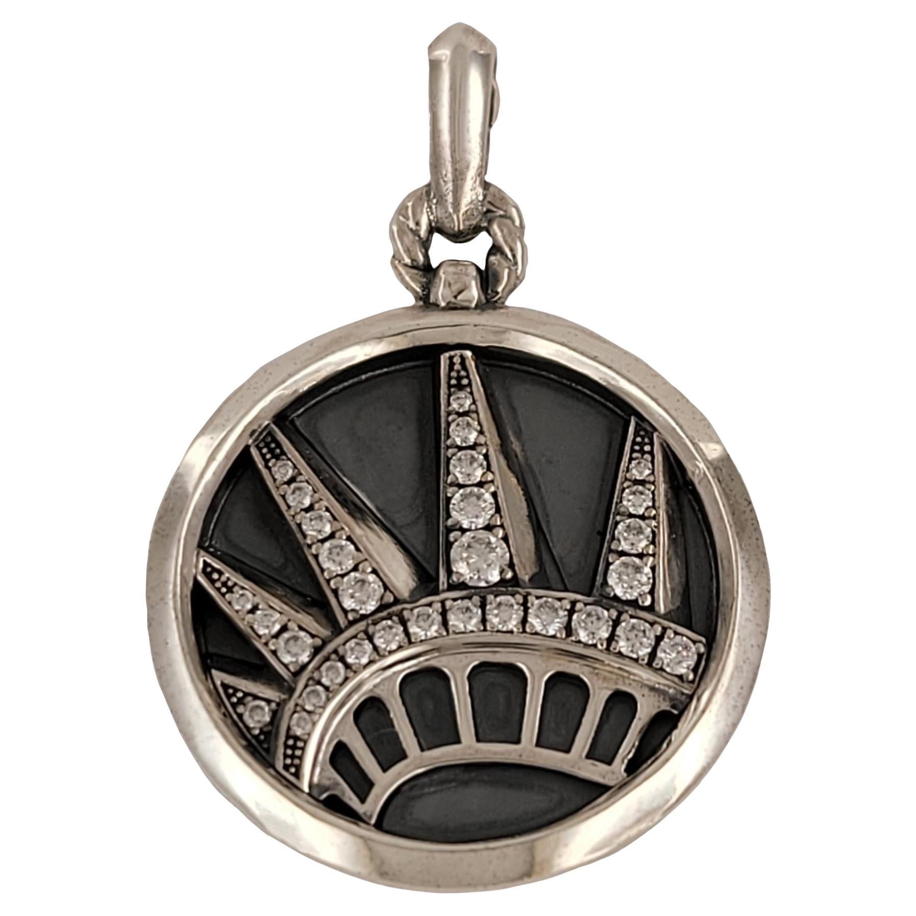 David Yurman Amuleto della Statua della Libertà di New York in argento sterling con diamanti in pavé