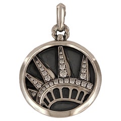 David Yurman NYC Statue Of Liberty Amulet In Sterling Silver With Pave Diamonds