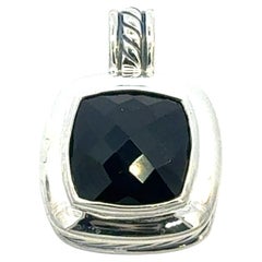 David Yurman Onyx Albion Pendant 11 mm Sterling Silver Estate