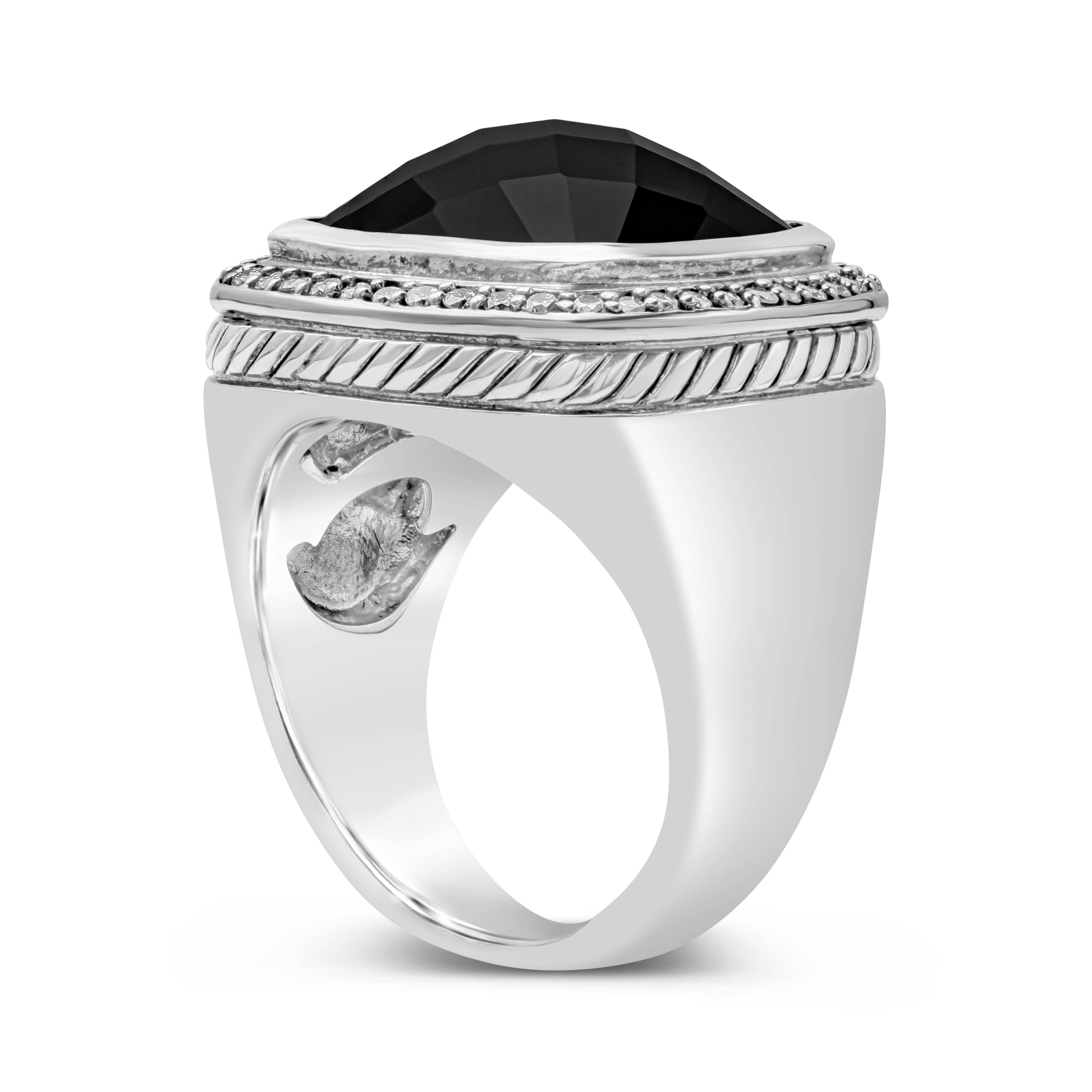 Albion-Ring mit Onyx und Diamant von David Yurman (Gemischter Schliff)
