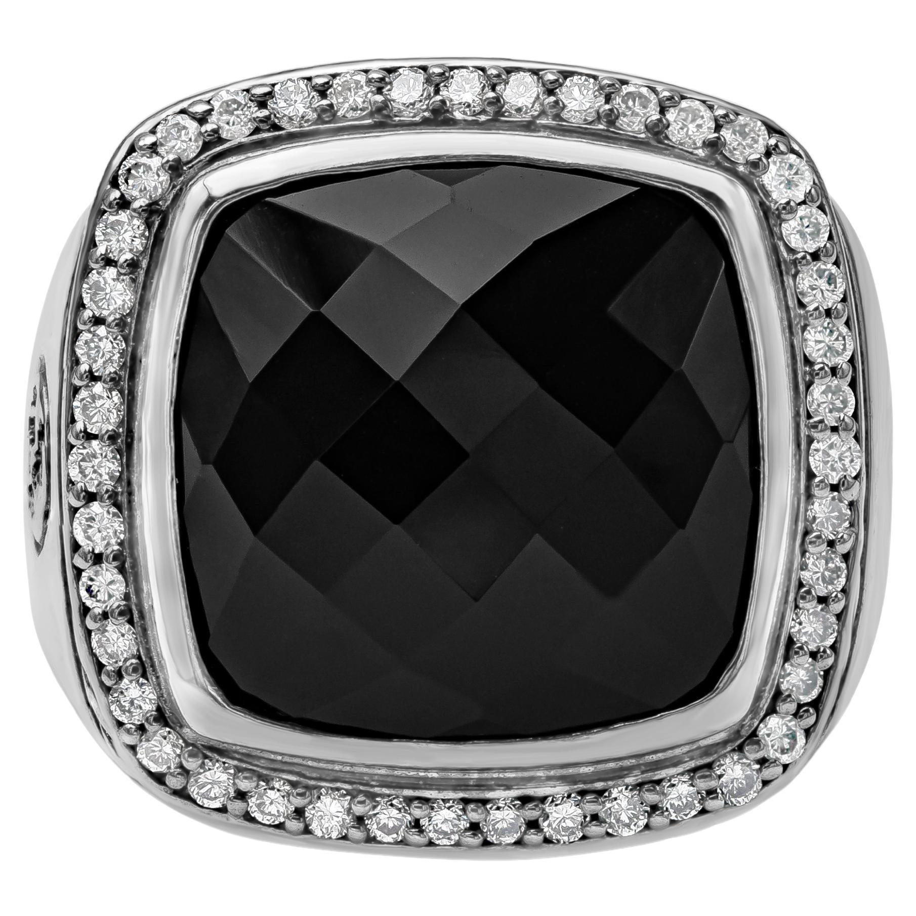 David Yurman Onyx and Diamond Albion Ring