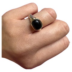 David Yurman Anello da cocktail in onice in oro 14KT e argento