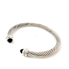David Yurman Bracciale in Onice Misura M 5 mm Estate in Argento Sterling
