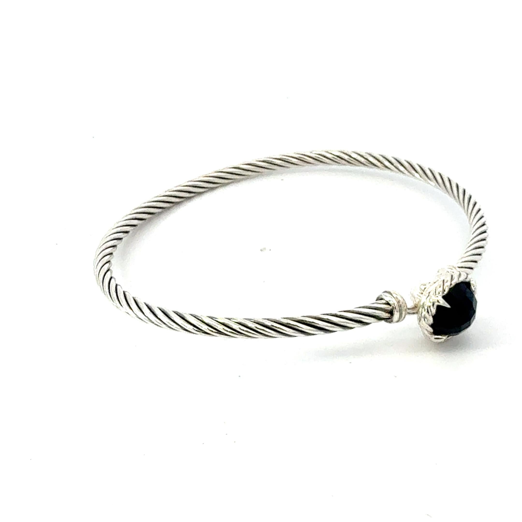 Authentic David Yurman Onyx Cuff Bracelet Size M 7.5