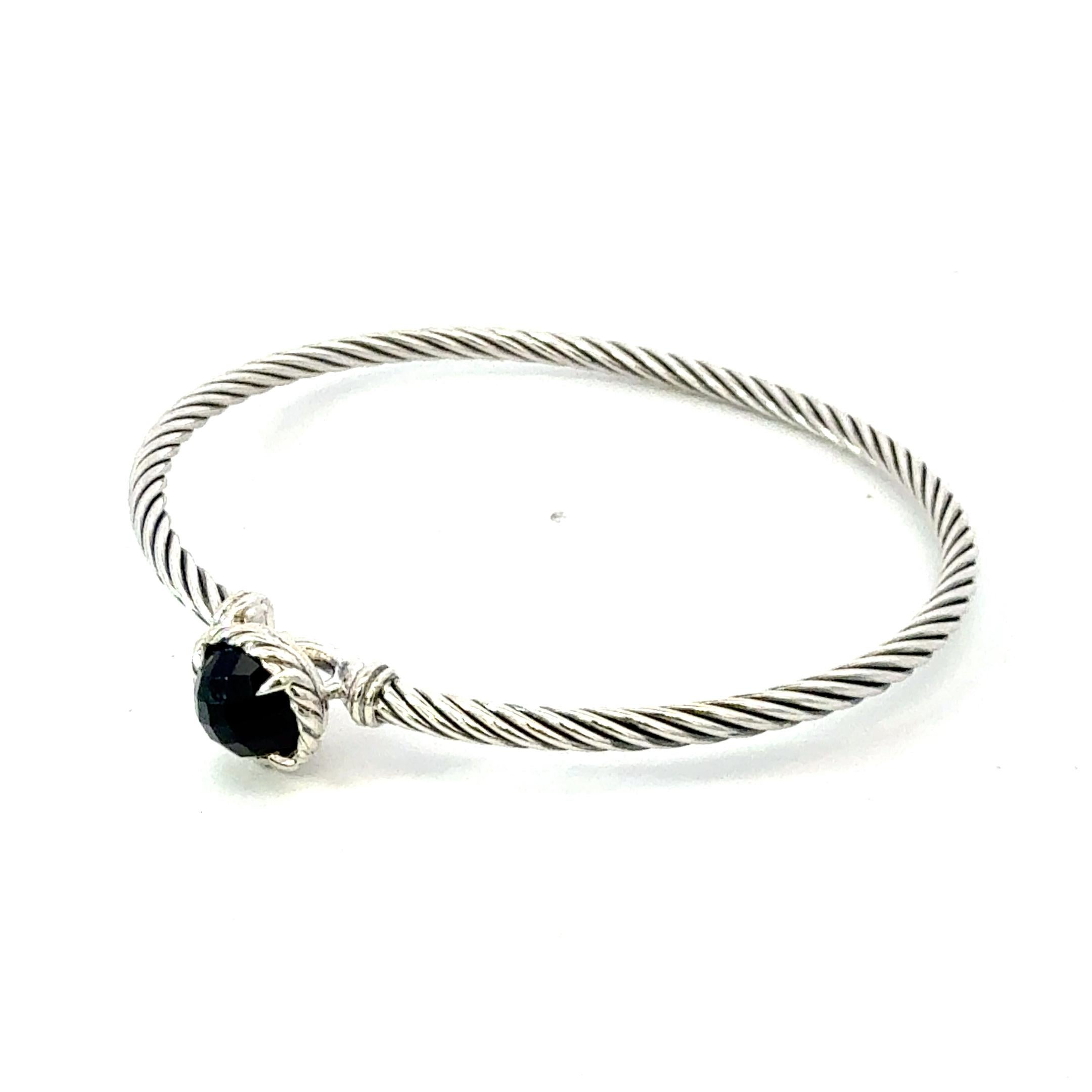 David Yurman Onyx Cuff Bracelet Size M 7.5