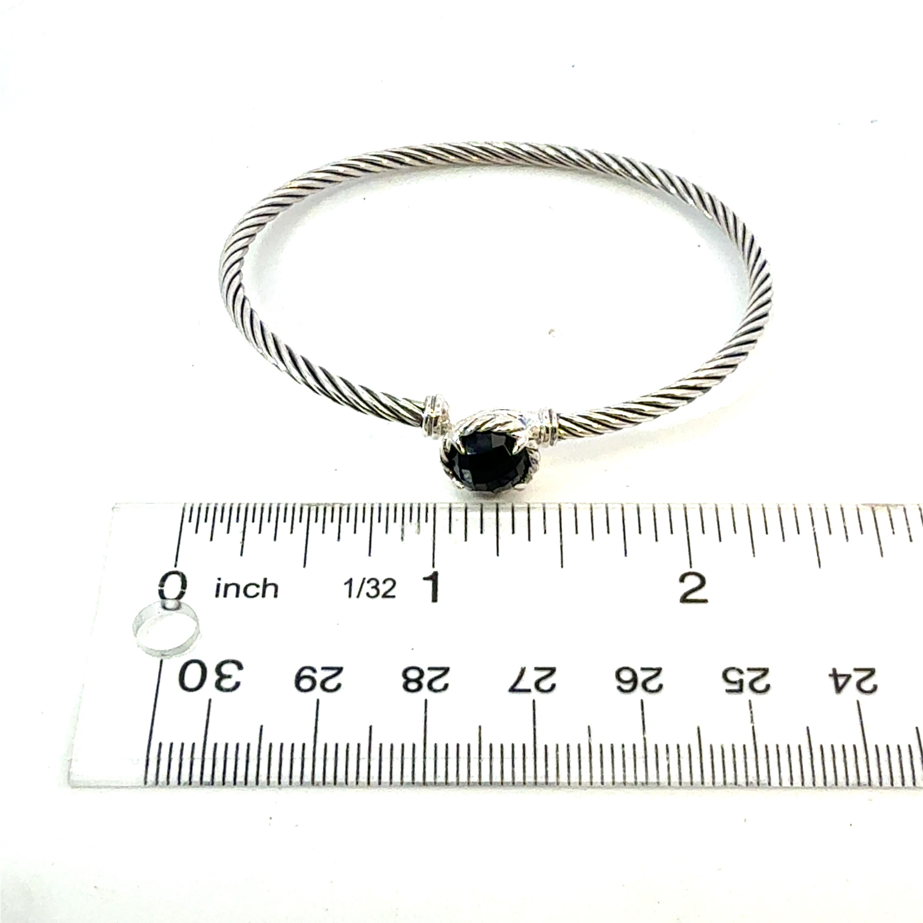 Donna David Yurman Onyx Cuff Bracelet Size M 7.5
