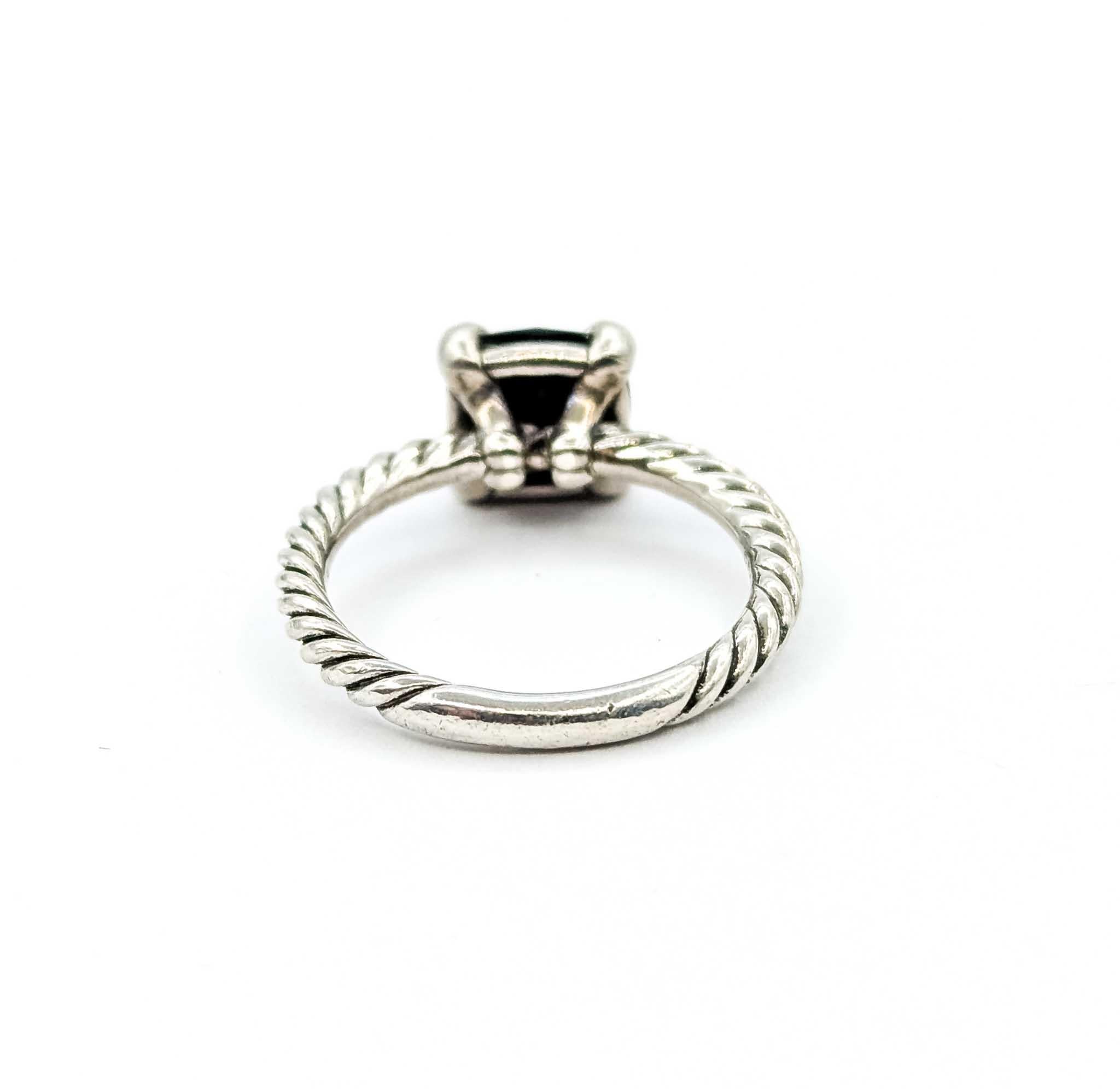 David Yurman Anello con cavo in onice e diamanti in A. Silver in vendita 2