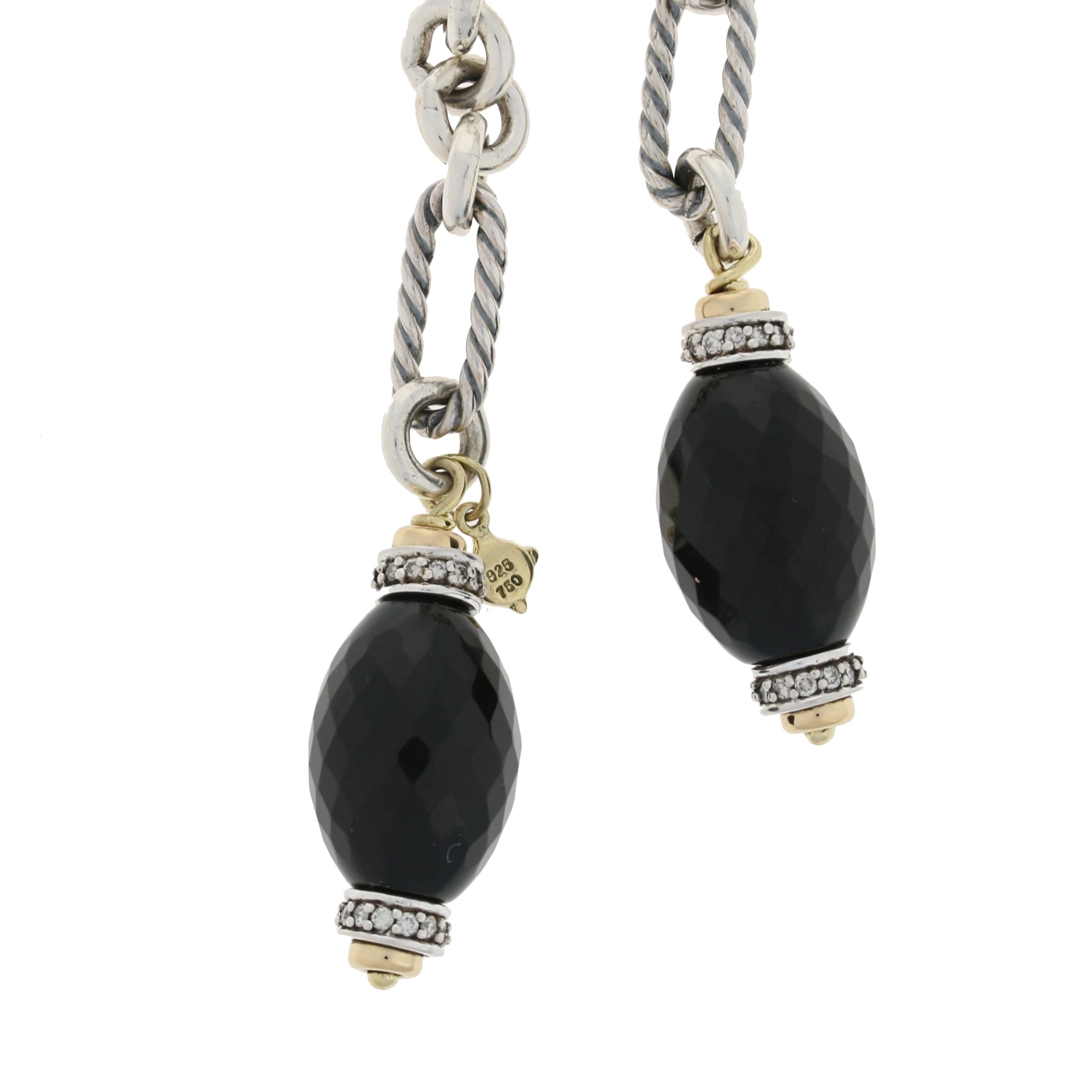 Originally retailing for $1850, this designer necklace is being offered here for a much more wallet-friendly price!

Brand: David Yurman 
Metal Content: Guaranteed Sterling Silver & 18k Gold as stamped

Stone Information: 
Genuine Onyx
Color: Black
